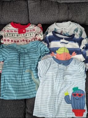 Baby Zip Up Pajamas 12 Months (5 Pack)